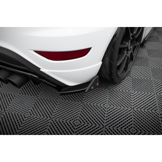 Maxton Design difuzory pod zadní nárazník s křidélky ver. 3 pro Ford Fiesta ST Mk7 Facelift, černý lesklý plast ABS