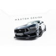 Maxton Design spoiler pod přední nárazník ver.2 pro Ford Mustang Mk7 Dark Horse, černý lesklý plast ABS