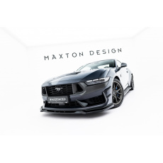 Maxton Design spoiler pod přední nárazník ver.2 pro Ford Mustang Mk7 Dark Horse, černý lesklý plast ABS