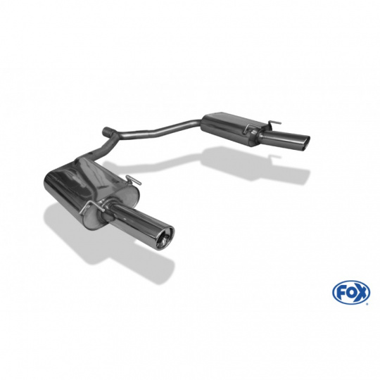 Fox Sportauspuff koncový tlumič výfuku s koncovkou 1x90 Typ 17 na obou stranách pro Opel Vectra C s motorem 1.8 16V, 1.9 CDTI, 2.2, 2.2 DTi, 3.2