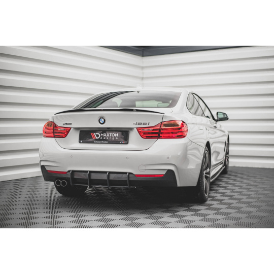 Maxton Design "Street Pro" difuzor zadního nárazníku v.1 pro BMW řada 4 F32, plast ABS bez povrchové úpravy, M-pack, s černou a červenou linkou
