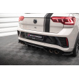 Maxton Design středový spoiler pod zadní nárazník s žebrováním pro Volkswagen T-roc R Mk1, černý lesklý plast ABS, vč. R-Line