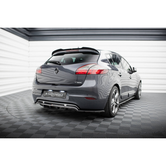 Maxton Design středový spoiler pod zadní nárazník s žebrováním pro Renault Megane GT Mk3 Facelift, černý lesklý plast ABS Maxton Design středový spoiler pod zadní nárazník s žebrováním pro Renault Megane GT Mk3 Facelift, černý lesklý plast ABS