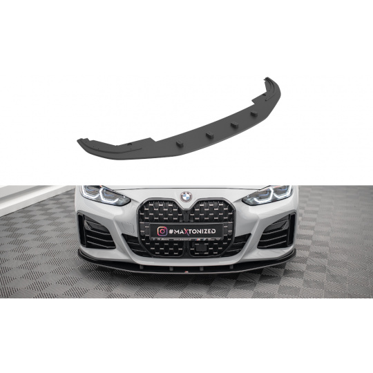 Maxton Design "Street Pro" spoiler pod přední nárazník pro BMW řada 4 G26 M-Pack, plast ABS bez povrchové úpravy, s červenou linkou