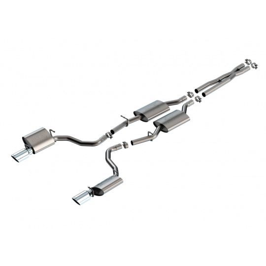 Borla Cat-Back výfukový systém "ATAK" pro Dodge Charger GT 3,6l V6, s aut. převodovkou, RWD/AWD, 4-dvéř., r.v. 2019-2023, typ koncovek: chromové