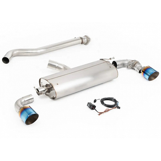 Milltek Sport výfukový systém OPF/GPF-Back s průchozí náhradou středového tlumiče a zadním tlumičem s klapkami pro Toyota Yaris Gen2 GR/GR Circuit Pack 1.6T (s OPF/GPF) 2024-, typ koncovek: GT-115 titanové opálené