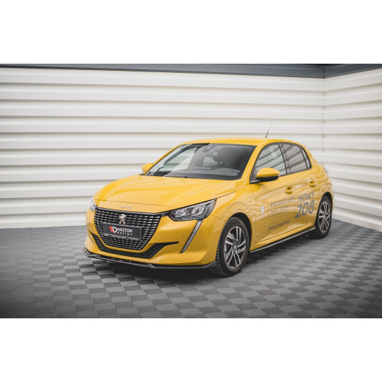 Maxton Design spoiler pod přední nárazník ver.2 pro Peugeot 208 Mk2, černý lesklý plast ABS