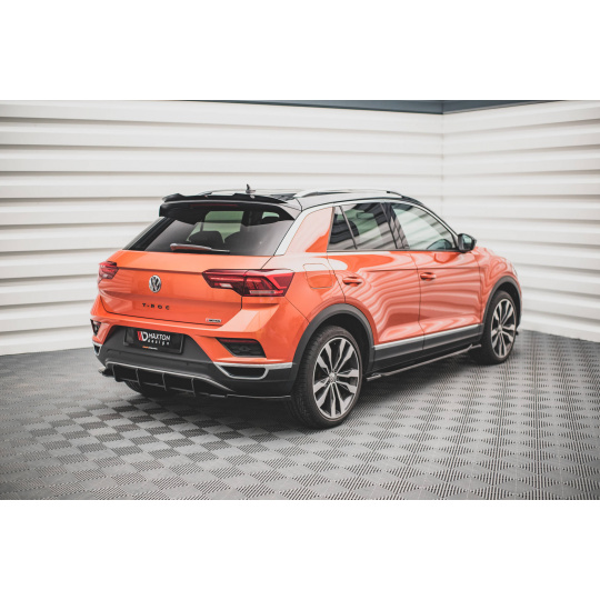 Maxton Design prodloužení spoileru pro Volkswagen T-roc Mk1, černý lesklý plast ABS