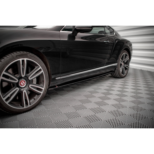Maxton Design difuzory pod boční prahy pro Bentley Continental GT Mk2, černý lesklý plast ABS, V8 S, r.v. 2014-2016