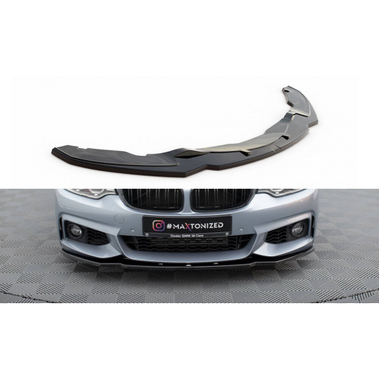 Maxton Design spoiler pod přední nárazník ver.1 pro BMW řada 4 F32, černý lesklý plast ABS