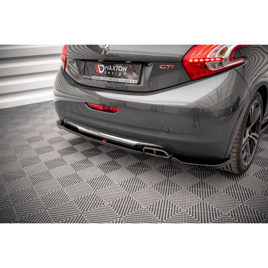 Maxton Design boční difuzory pod zadní nárazník pro Peugeot 208 Mk1 GTI, černý lesklý plast ABS
