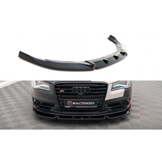 Maxton Design spoiler pod přední nárazník ver.2 pro Audi S8 D4, černý lesklý plast ABS