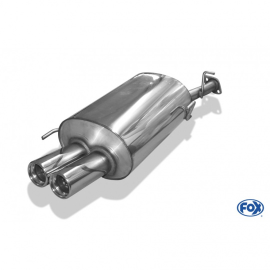 Fox Sportauspuff koncový tlumič výfuku s koncovkou 2x76 Typ 13 pro Honda Prelude 3, BB2 s motorem 2.0, 2.3