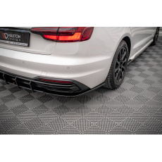Maxton Design boční difuzory pod zadní nárazník pro Audi A4 B9 FL, černý lesklý plast ABS