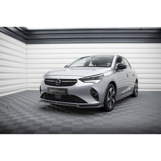 Maxton Design spoiler pod přední nárazník ver.2 pro Opel Corsa F (Mk6), černý lesklý plast ABS