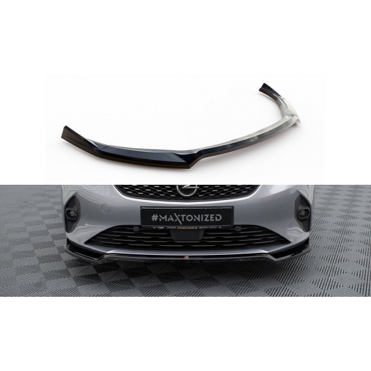 Maxton Design spoiler pod přední nárazník ver.2 pro Opel Corsa F (Mk6), černý lesklý plast ABS