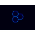 Kompletní LED hexagonové svítidlo modré, rozměr: 3 elementy 168 x 166 cm