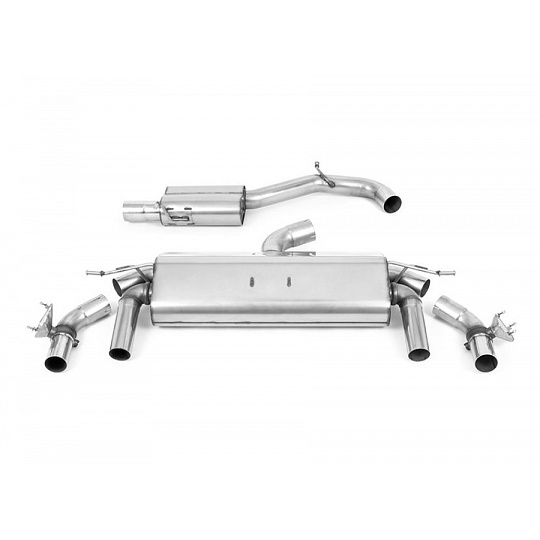 Milltek Sport homologovaný výfuk cat-back GPF Back pro Volkswagen T-Roc R 2.0TSI 300ps (MQB EVO modely s OPF/GPF) 2023-2024, typ koncovek: GT-100 titanové