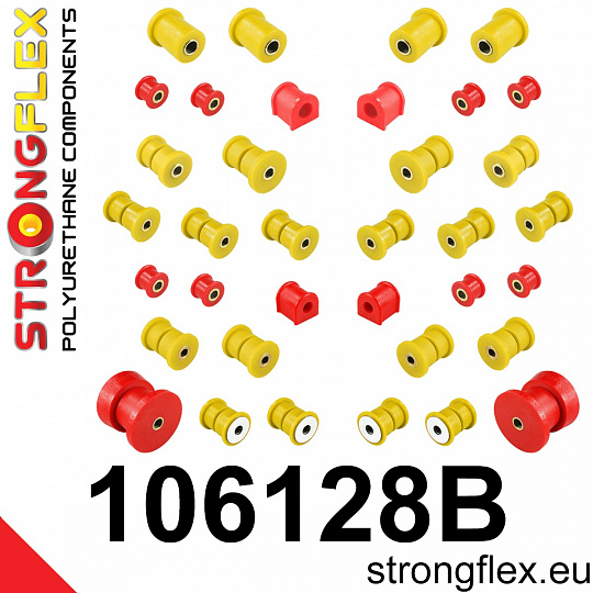 106128B: Strongflex Kompletní sada polyuretanových silentbloků pro zavěšení 106128B: Strongflex Kompletní sada polyuretanových silentbloků pro zavěšení