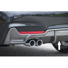 Rieger vložka zadního nárazníku pro BMW řada 4 F32, F33, F36 coupe (3-dvéř.), gran coupe (5-dvéř.), kabriolet vč. faceliftu, plast ABS s povrchovou úpravou Carbon-Look, pro orig. dvojitou koncovku vlevo
