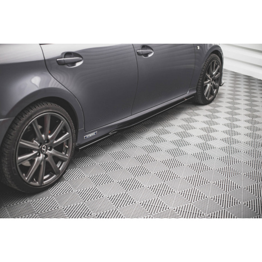 Maxton Design difuzory pod boční prahy pro Lexus GS MK4 /F-Sport, černý lesklý plast ABS