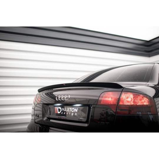 Maxton Design prodloužení spoileru pro Audi A4 B7, černý lesklý plast ABS, Sedan S-Line