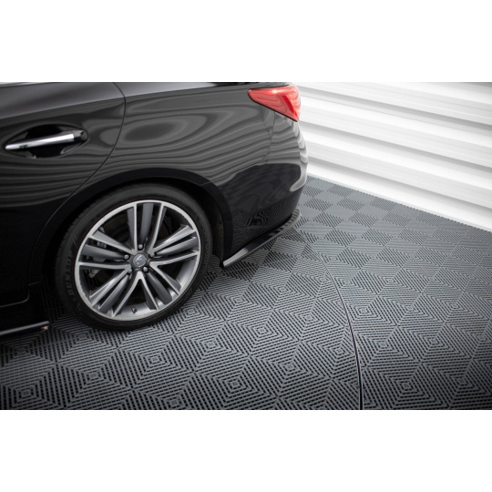 Maxton Design boční difuzory pod zadní nárazník ver.2 pro Infiniti Q50 S Mk1, černý lesklý plast ABS