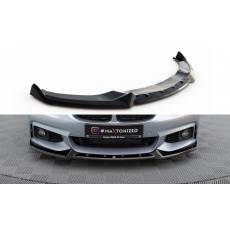 Maxton Design spoiler pod přední nárazník ver.4 pro BMW řada 4 F32, černý lesklý plast ABS, Coupe M-Pack