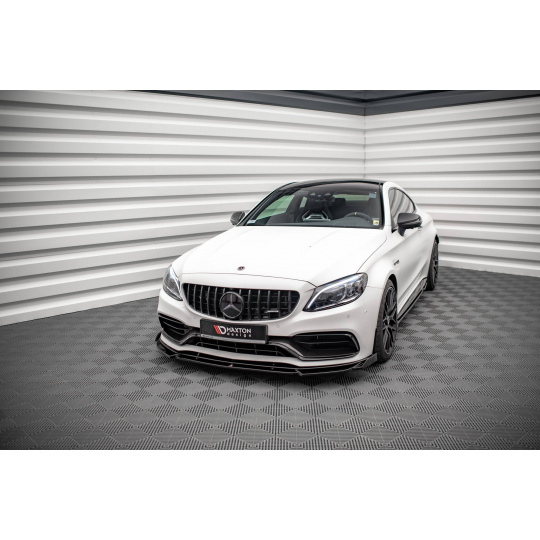 Maxton Design spoiler pod přední nárazník ver.2 pro Mercedes třída C W205 Facelift/63 AMG/Coupe, černý lesklý plast ABS