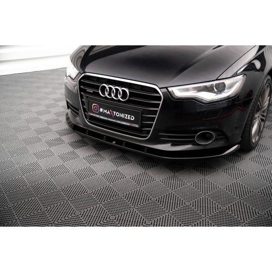 Maxton Design spoiler pod přední nárazník ver.3 pro Audi A6 C7, černý lesklý plast ABS