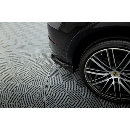 Maxton Design boční difuzory pod zadní nárazník pro Porsche Cayenne Mk3 Sport Design, černý lesklý plast ABS