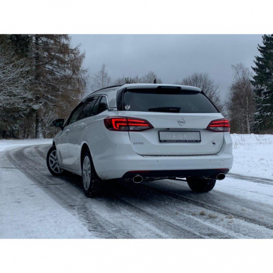 Fox Sportauspuff koncový tlumič výfuku s koncovkou 115x85 Typ 32 na obou stranách pro Opel Astra K 2015- s motorem 1.4, 1.6