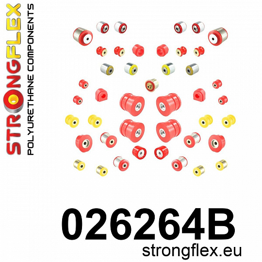 026264B: Strongflex Kompletní sada polyuretanových silentbloků pro zavěšení 026264B: Strongflex Kompletní sada polyuretanových silentbloků pro zavěšení