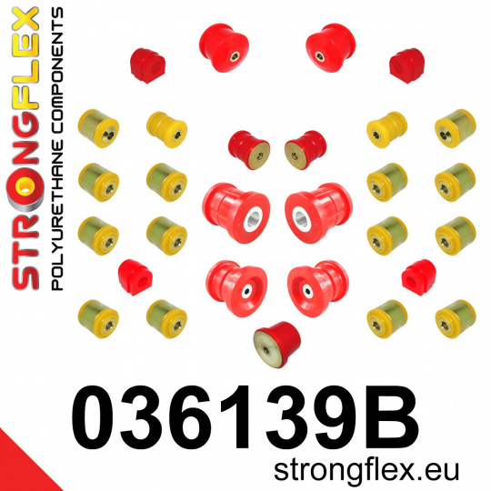 036139B: Strongflex Kompletní sada polyuretanových silentbloků pro zavěšení 036139B: Strongflex Kompletní sada polyuretanových silentbloků pro zavěšení