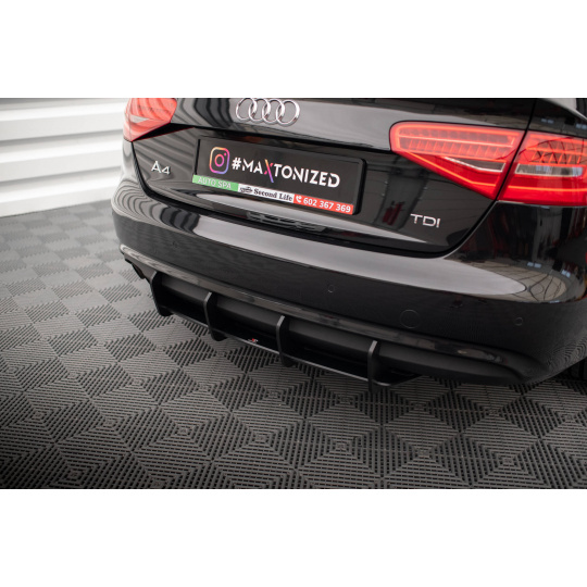 Maxton Design "Street Pro" difuzor zadního nárazníku pro Audi A4 B8 FL, plast ABS bez povrchové úpravy