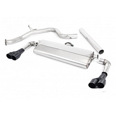 Milltek Sport výfukový systém cat-back bez rezonátoru (hlasitější) pro Seat Leon Cupra 300 2.0 TSI (bez OPF/GPF) 2018-2019, GT-80 dvojité černé koncovky