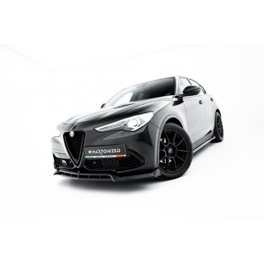 Maxton Design spoiler pod přední nárazník ver.3 pro Alfa Romeo Stelvio, černý lesklý plast ABS