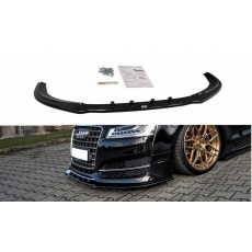 Maxton Design spoiler pod přední nárazník ver.1 pro Audi S8 D4 FL, černý lesklý plast ABS