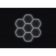 Kompletní LED hexagonové svítidlo bílé 4500 K, rozměr: 7 elementů 238 x 252 cm