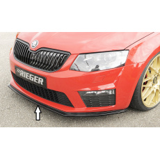 Rieger lipa pod přední nárazník pro Škoda Octavia RS 5E combi, sedan před faceliftem, 06/13-01/17, plast ABS lakovaný do černé lesklé barvy Rieger lipa pod přední nárazník pro Škoda Octavia RS 5E combi, sedan před faceliftem, 06/13-01/17, plast ABS lakovaný do černé lesklé barvy