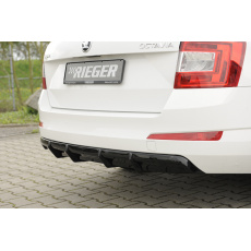 Rieger vložka zadního nárazníku pro Škoda Octavia 5E combi, sedan vč. faceliftu, ABS plast: lakovaný do černé lesklé barvy, pro vozy: bez parkovacího asistenta PDC