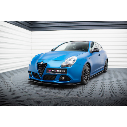 Maxton Design spoiler pod přední nárazník pro Alfa Romeo Giulietta Facelift, černý lesklý plast ABS