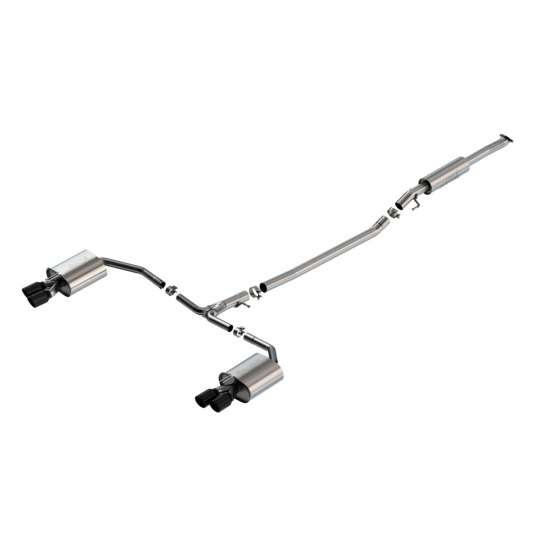 Borla Cat-Back výfukový systém "S-Type" pro Kia K5 GT 2,5L, automat, FWD, 4-dveř., 2021-2024, typ koncovek: černé