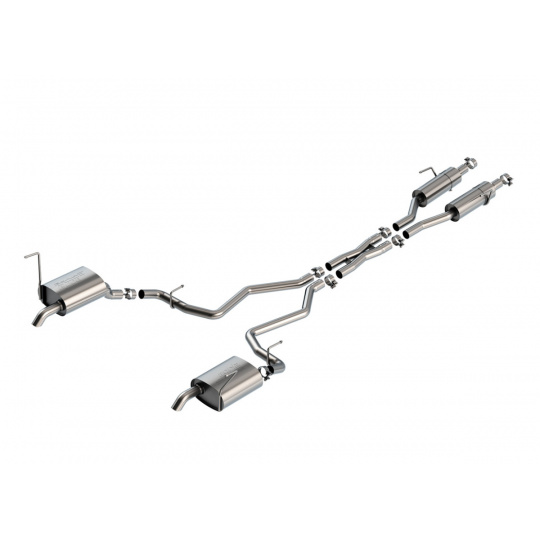Borla Cat-Back výfukový systém "S-Type" pro Jeep Grand Cherokee L 3.6L V6 automat, 2WD/4WD, 4-dveř., r.v. 2021-2023