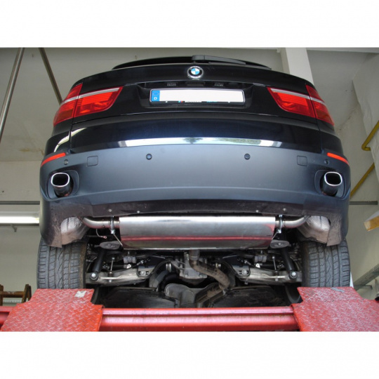 Fox Sportauspuff koncový tlumič výfuku s koncovkou 1x93x79 Typ 71 na obou stranách pro BMW X5 E70 s motorem 3.0 d