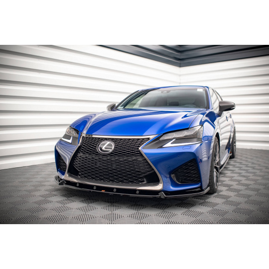 Maxton Design spoiler pod přední nárazník pro Lexus GS F Mk4 Facelift, černý lesklý plast ABS
