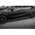 Maxton Design "Street Pro" difuzory pod boční prahy pro Mercedes třída A W176 Facelift AMG-Line, plast ABS bez povrchové úpravy, s červenou linkou