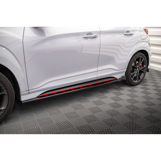 Maxton Design difuzory pod boční prahy ver.2 pro Hyundai Kona N Mk1, černý lesklý plast ABS