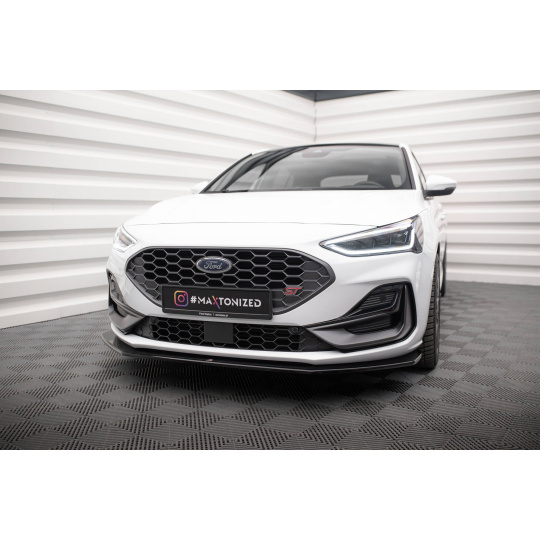 Maxton Design spoiler pod přední nárazník ver.6 pro Ford Focus, Focus ST Mk4, černý lesklý plast ABS