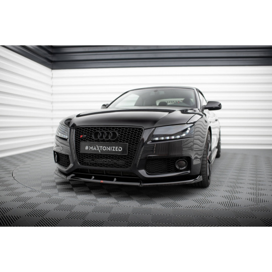 Maxton Design spoiler pod přední nárazník ver.2 pro Audi S5 8T, černý lesklý plast ABS